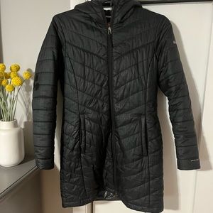 womens colombia long hooded omni heat jacket